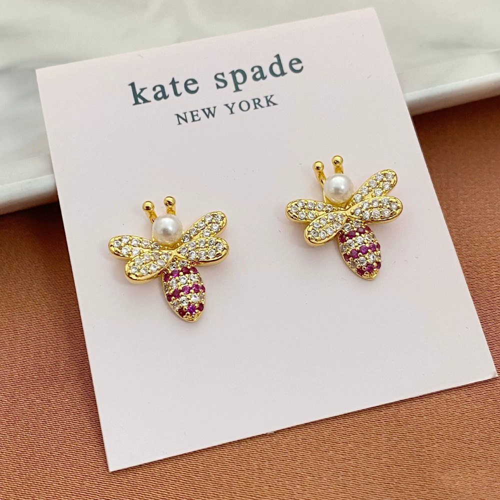 Kate SPADE Metal Rhinestone Bee Stud Earrings
